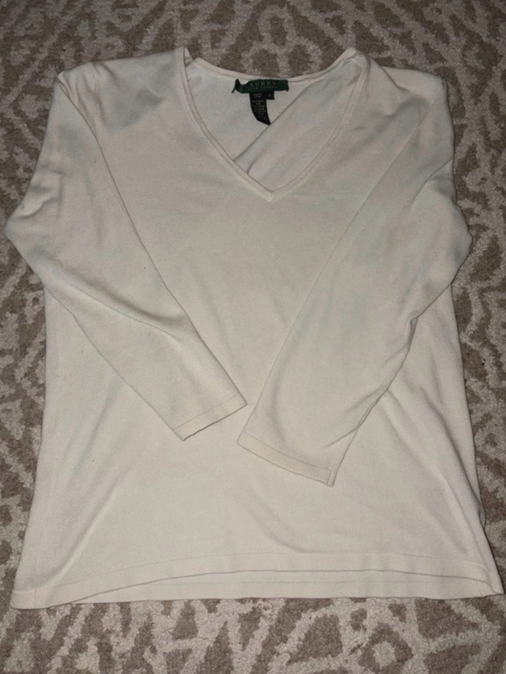 Ralph Lauren Cream V-Neck Women's Sweater